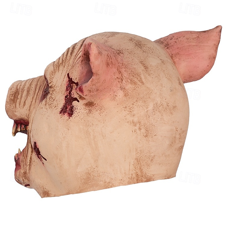 halloween hátborzongató disznófej maszk felnőtteknek, realisztikus, ijesztő jelmezek latex arcmaszk, horror teljes fejű disznómaszk kísértetjárta házhoz, cosplay és álarcosbál dekoráció 2025 - $27.99 –P9