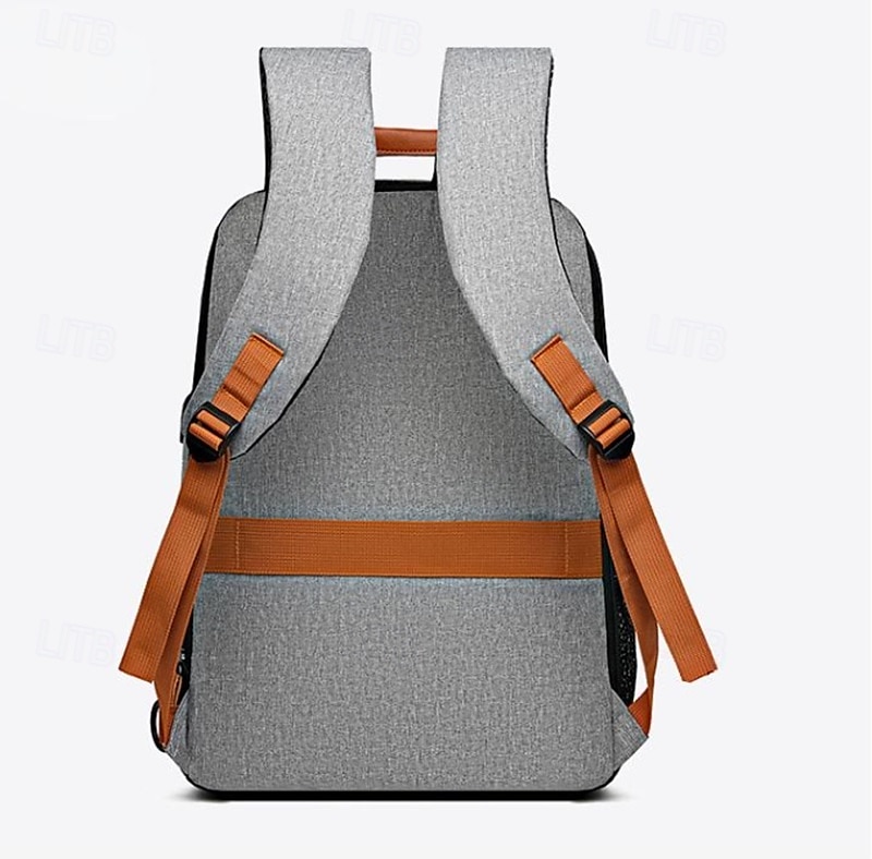 Sac à dos bleu pour ordinateur portable avec port USB – Sac de voyage et d'école à compartiments multiples avec accents en cuir et poche pour bouteille d'eau de 2025 ? GBP £24 –P8