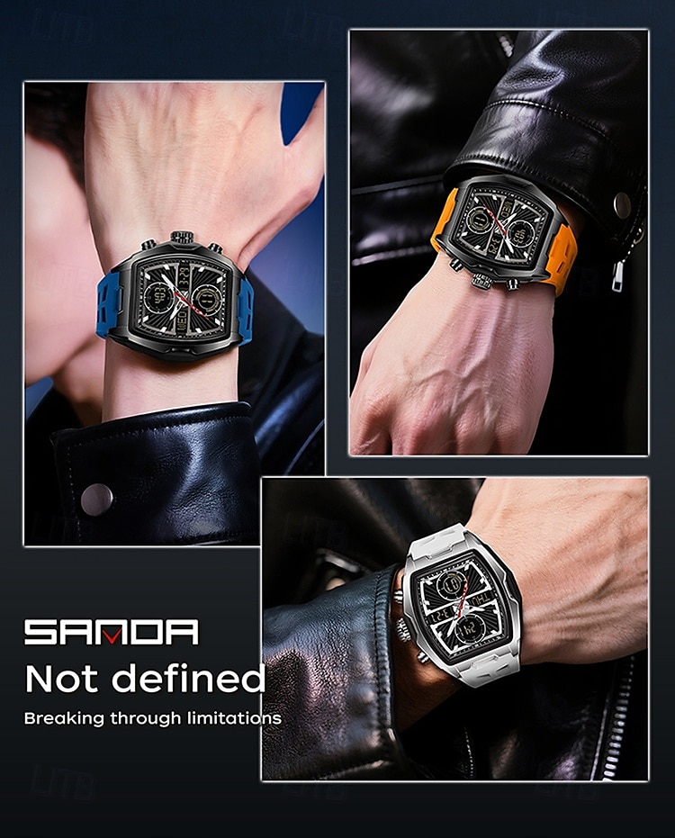 SANDA подарок для женщин и мужчин цифровые часы большой циферблат спортивные часы на открытом воздухе повседневные светящиеся часы-стоп будильник таймер силиконовые часы 2026 - $37.99 –P19