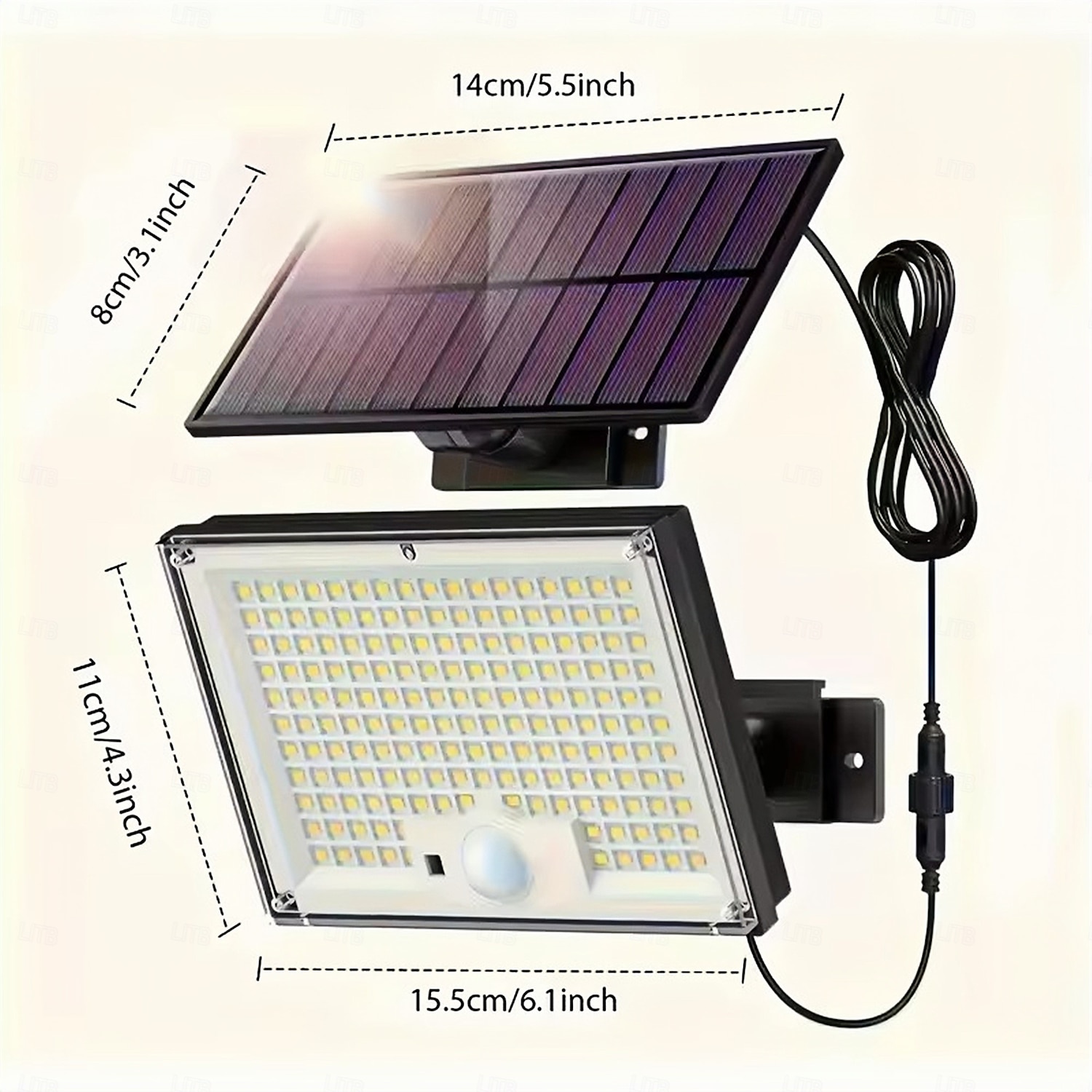 Lampadaire solaire d'extérieur à LED, 3 modes d'éclairage, détecteur de mouvement solaire sans fil, lampe murale étanche, alimentée par l'énergie solaire, pour jardin, clôture, cour, 1 pièce de 2025 ? $52.99 –P1