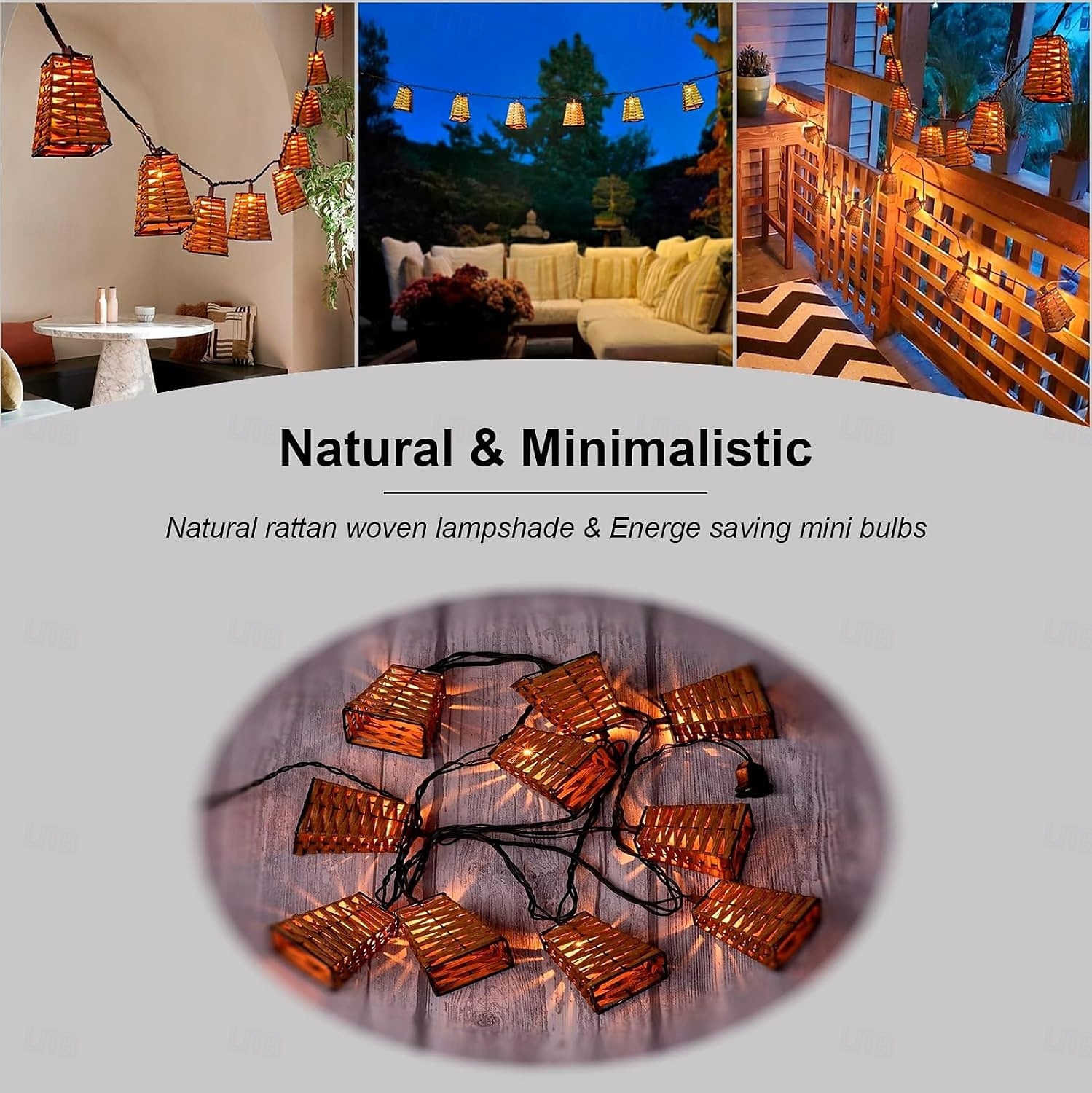 Rattan Decorative String Lights Boho String Lights with 20 Mini Bulbs  Weatherproof Lantern Style Patio Lights for Indoor/Outdoor Home Decor Pergola Porch Party and Backyard 2025 - $97.99 –P7