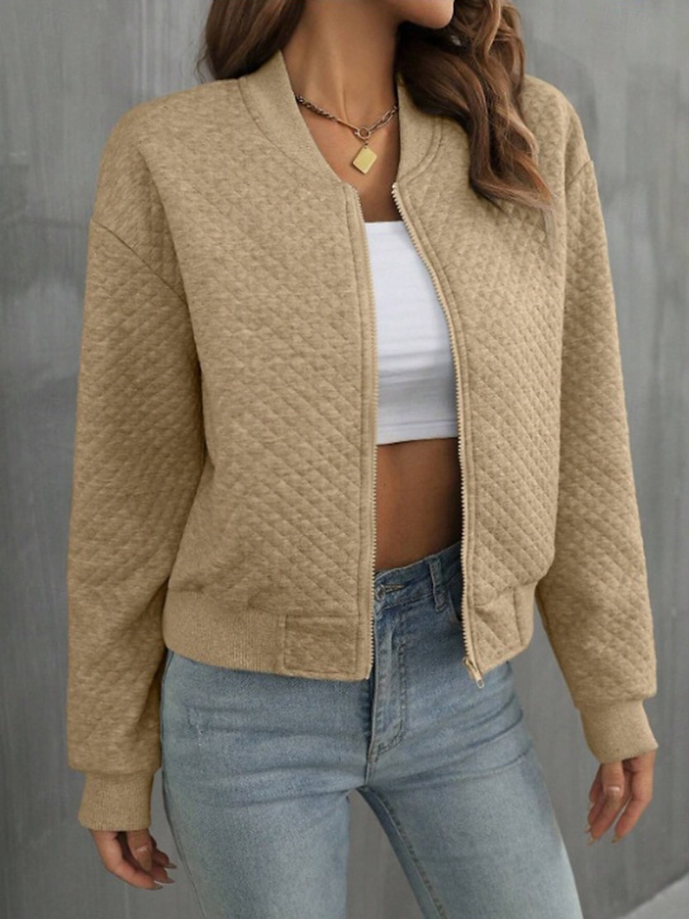 Per donna Giacca Casual Confortevole Traspirante Cerniera completa All'aperto Casual Semplice Casuale Abbigliamento quotidiano Regolare Bavero classico Vestibilità regolare Manica Lunga Capispalla del 2025 a $24.99 –P3