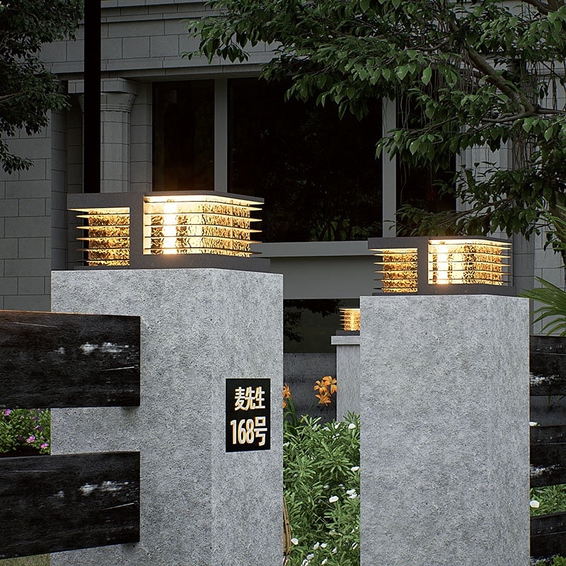 Moderna fyrkantiga kolumnlampor Staketstolpelampa för grind Veranda/stenpelarlampa Vattentät lampa Utomhus LED-kolumnlampor Trädgård 110-240v 2026 - E£27130.52 –P5