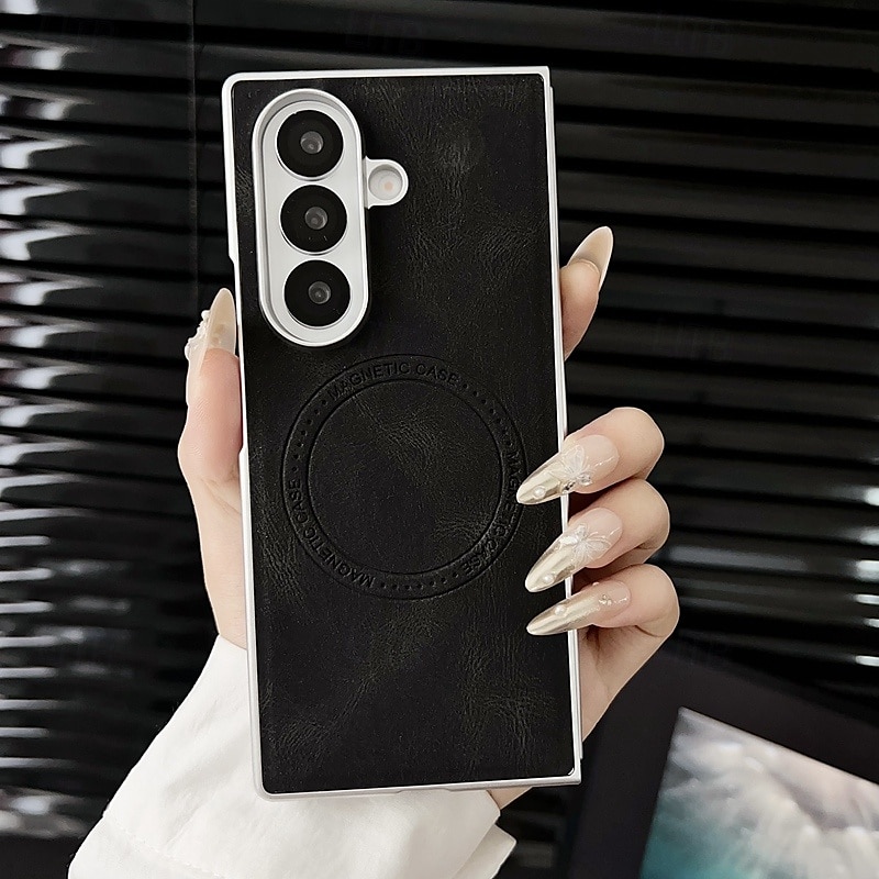 телефон Кейс для Назначение SSamsung Galaxy Z-образный сгиб 7 Z-сгиб 6 Z Fold 5 Z Fold 4 Z Fold 3 Кейс на заднюю панель Магнитный Защита от удара Ретро ТПУ Кожа PU 2025 - $15.99 –P1