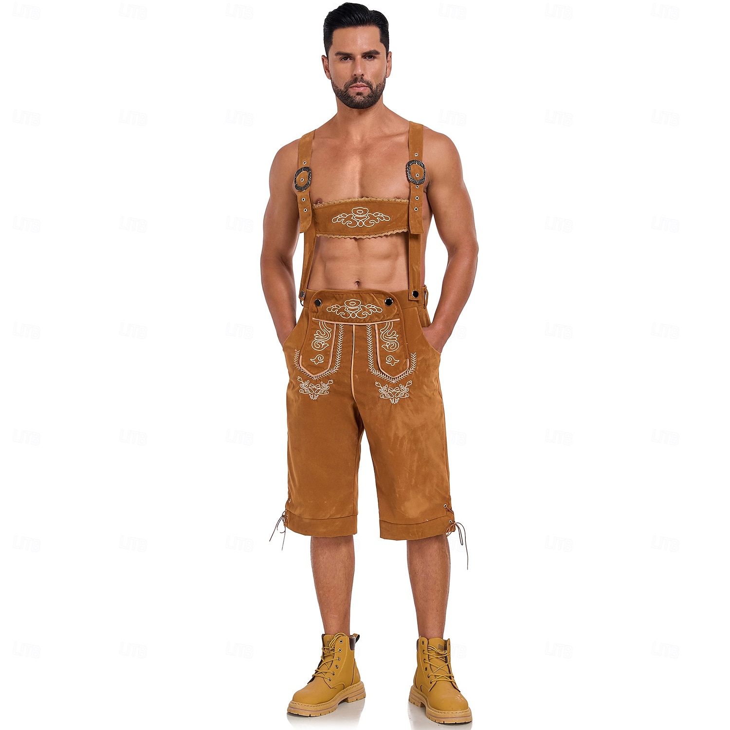Oktoberfest Lederhosen Camisas Sombrero alpino bávaro Alemán prados Hombre Carnaval Fiesta Festival de Cerveza Paño de estilo tradicional Blusa Pantalones cortos Accesorios 2026 - $66.99 –P7