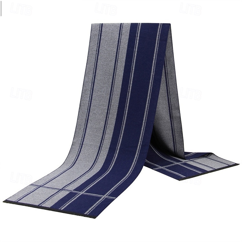 Damen Rechteckiger Schal Straße Täglich Date Gris Blau Schal Farbblock Gestreift 2025 - $19.99 –P6