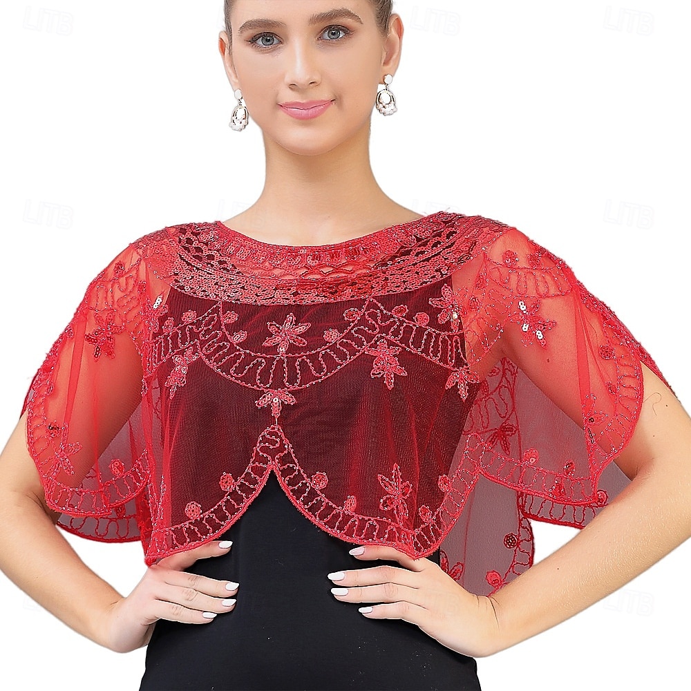 Écharpe Femme Élégant Protection solaire Manche Courte Dentelle Boléros de Mariage Avec Perlage Pour Mariage Été de 2025 ? $14.99 –P5