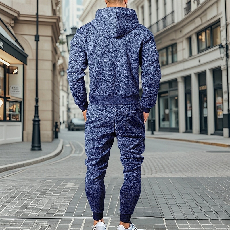 Per uomo Tuta da Ginnastica Set di abiti Set di felpe con cappuccio Felpa con Cappuccio All'aperto Quotidiano Sportivo Con zip Tasca Coulisse Semplice Rosso bordeaux Blu Grigio chiaro Poliestere del 2025 a $55.99 –P9