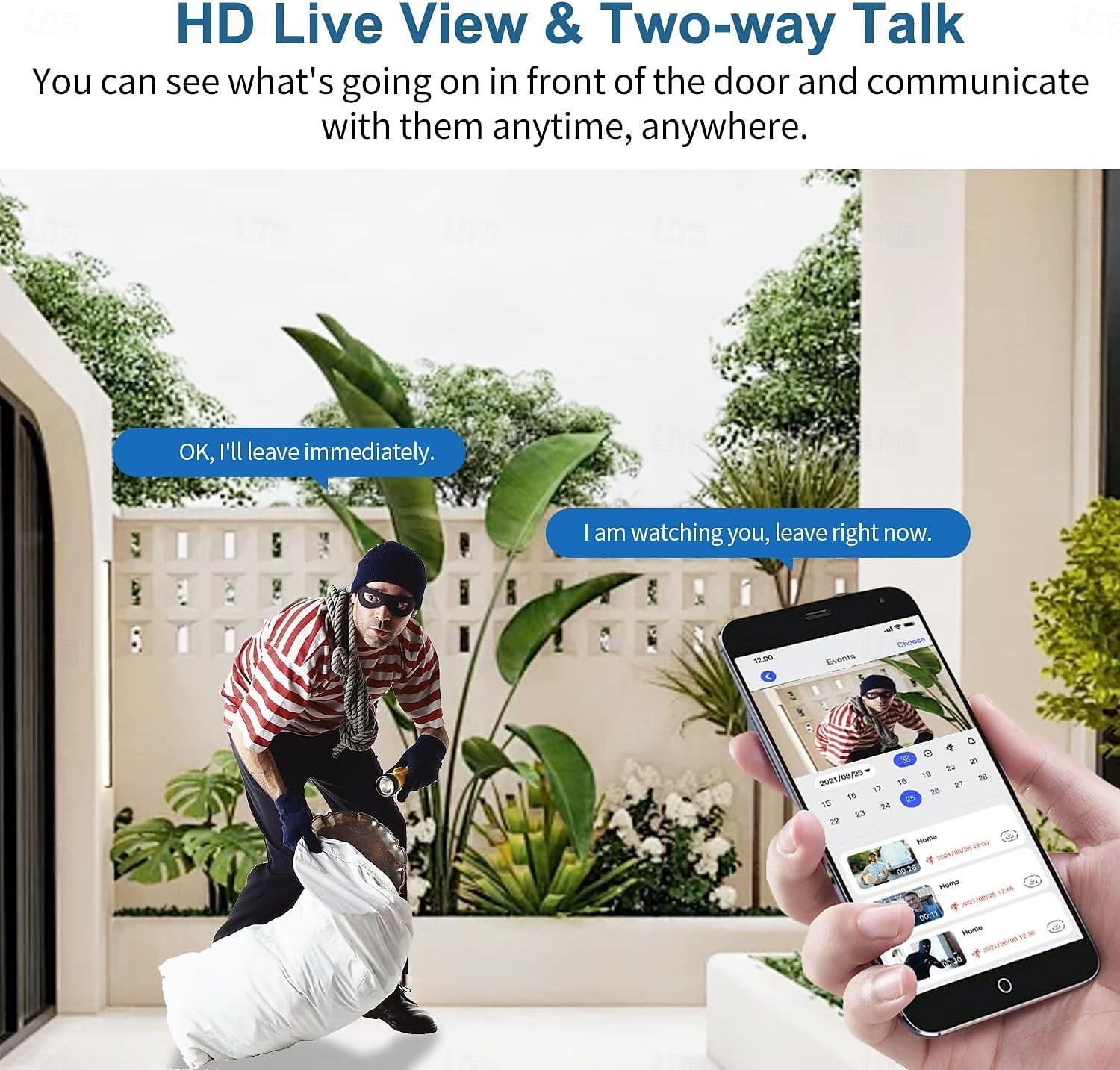 Sonerie video inteligentă cu sonerie wireless, cameră cu vedere nocturnă, audio bidirecțional (T50 bej (include sonerie Dingdong, cablu USB)) 2025 - $79.99 –P8