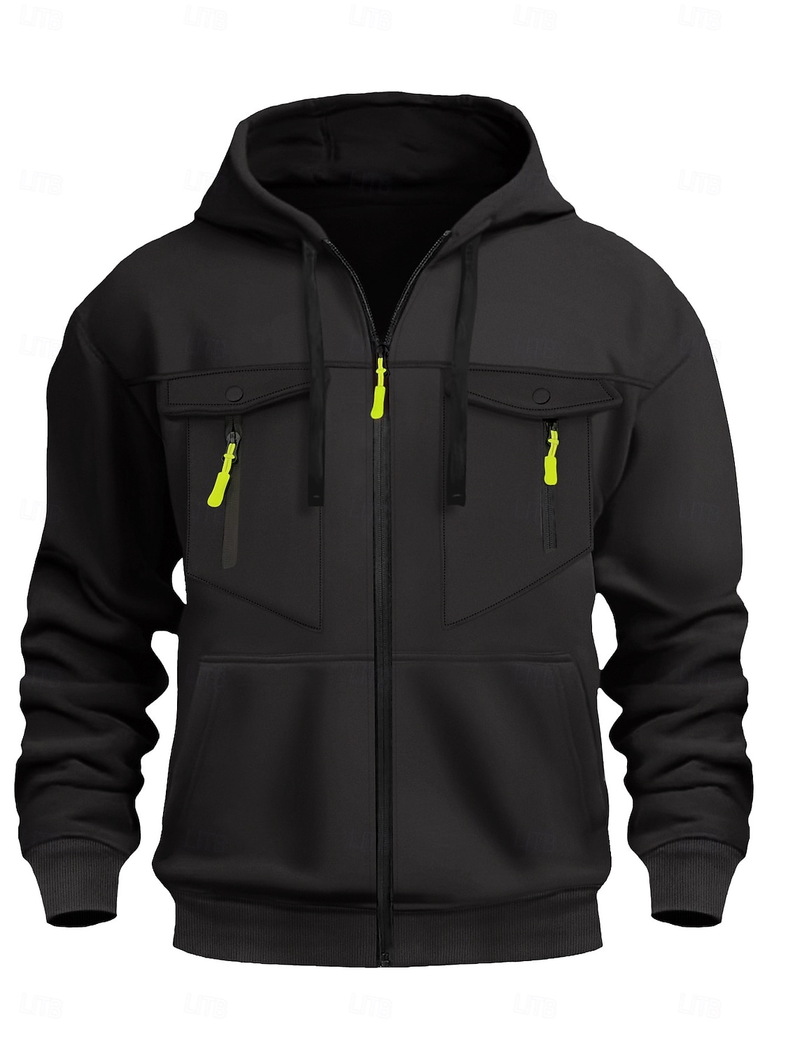 Homme Sweat à capuche zippé intégral Sweat à capuche zippé Sweat à capuche tactique Noir Vert Véronèse bleu marine Kaki Gris Claire À capuche Uni Multi-poches Poches zippées Sport & Loisir Quotidien de 2025 ? $23.99 –P8