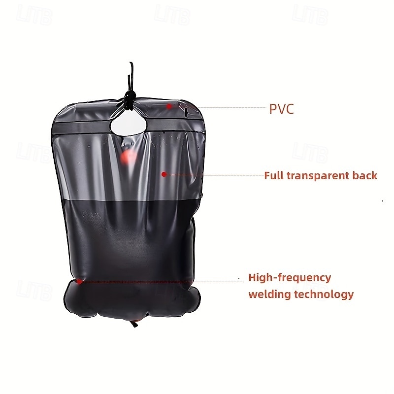 1 borsa per doccia solare portatile da 20 litri - campeggio &escursionismo essenziale con secchio in PVC trasparente da 5 galloni di capacità e scaldabagno solare - perfetto per viaggi, avventure del 2025 a $18.99 –P8