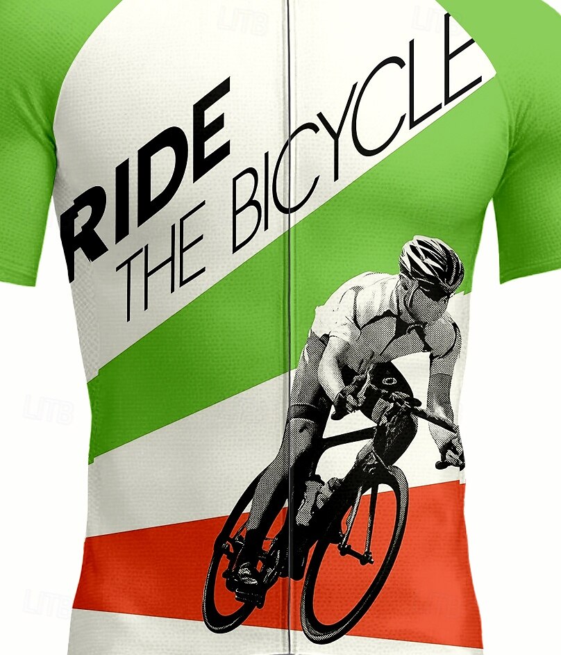 Ανδρικά Φανέλα ποδηλασίας Γραφική Γεωμετρικό Γράμμα & Αριθμός Κοντομάνικο Ποδήλατο Αθλητική μπλούζα Μπολύζες με 3 πίσω τσέπες 2025 - $30.99 –P3