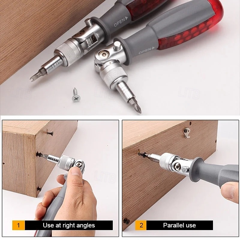 Juego de destornilladores multiherramienta de trinquete 10 en 1, mini destornilladores Phillips magnéticos de punta ranurada, mango antideslizante de doble propósito, puntas reemplazables, kit de 2025 - $17.99 –P6