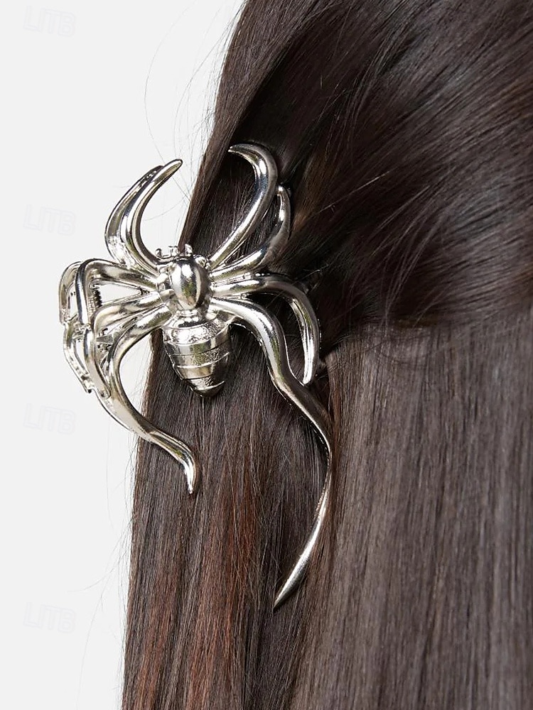 Women’s Halloween Spider Hair Claw Clip – Alloy Gothic Hair Accessory with Creepy Spider Design for Costume Parties, Cosplay and Festive Occasions 2025 - $7.99 –P1