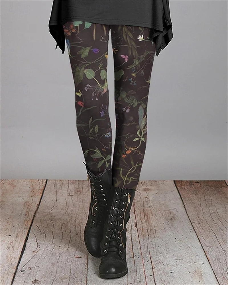 Damen Hosen Hose Leggings Gemütliche Leggings Streetwear Lässig Volle Länge Hohe Taille Blume Elastischer Bund Druck Atmungsaktivität Bequem Dehnbar Urlaub Straße Alltagskleidung Schwarz Orange Grün 2026 - $19.99 –P3