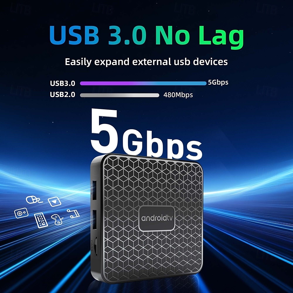 Mortal TV Box T1Mini Android 14 Voice Chromecast TV RockChip 3518 Multi-Core 4K Wifi6 BT5.0 16GB USB3.0 Video Games Set-Top Box 2025 - $38.99 –P9