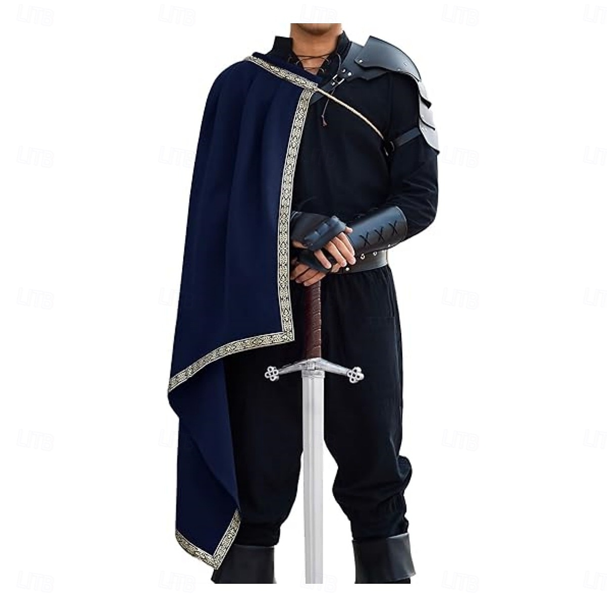 Retro Antiguo Medieval Renacimiento Capa Chales Guerrero Caballero caballero celta Disfraz Hombre Celta Víspera de Todos los Santos Carnaval Rendimiento Fiesta LARP Adultos Capa 2026 - $56.99 –P4