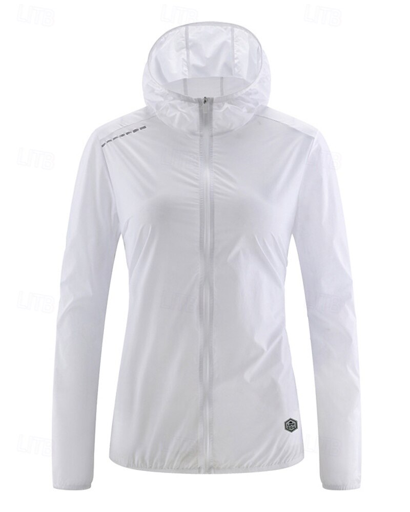 Femmes Veste de course Veste d'extérieur Veste à capuche Cordon de serrage Poche à Fermeture Éclair manche longue Top Athleisure Coupe-vent UPF 50+ Respirant Pêche Randonnée Course Tenue de sport de 2025 ? $16.79 –P4