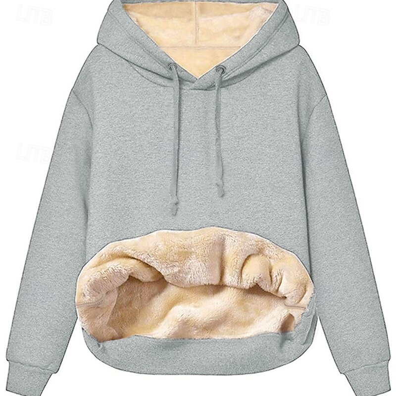 Damen Kapuzenpullover Einfach Lässig Langarm Mit Kapuze Normale Oberteile Straße Ferien Ausgehen Patchwork Schwarz Wein Hell Gray Dunkelgray Herbst Winter 2025 - $25.99 –P6
