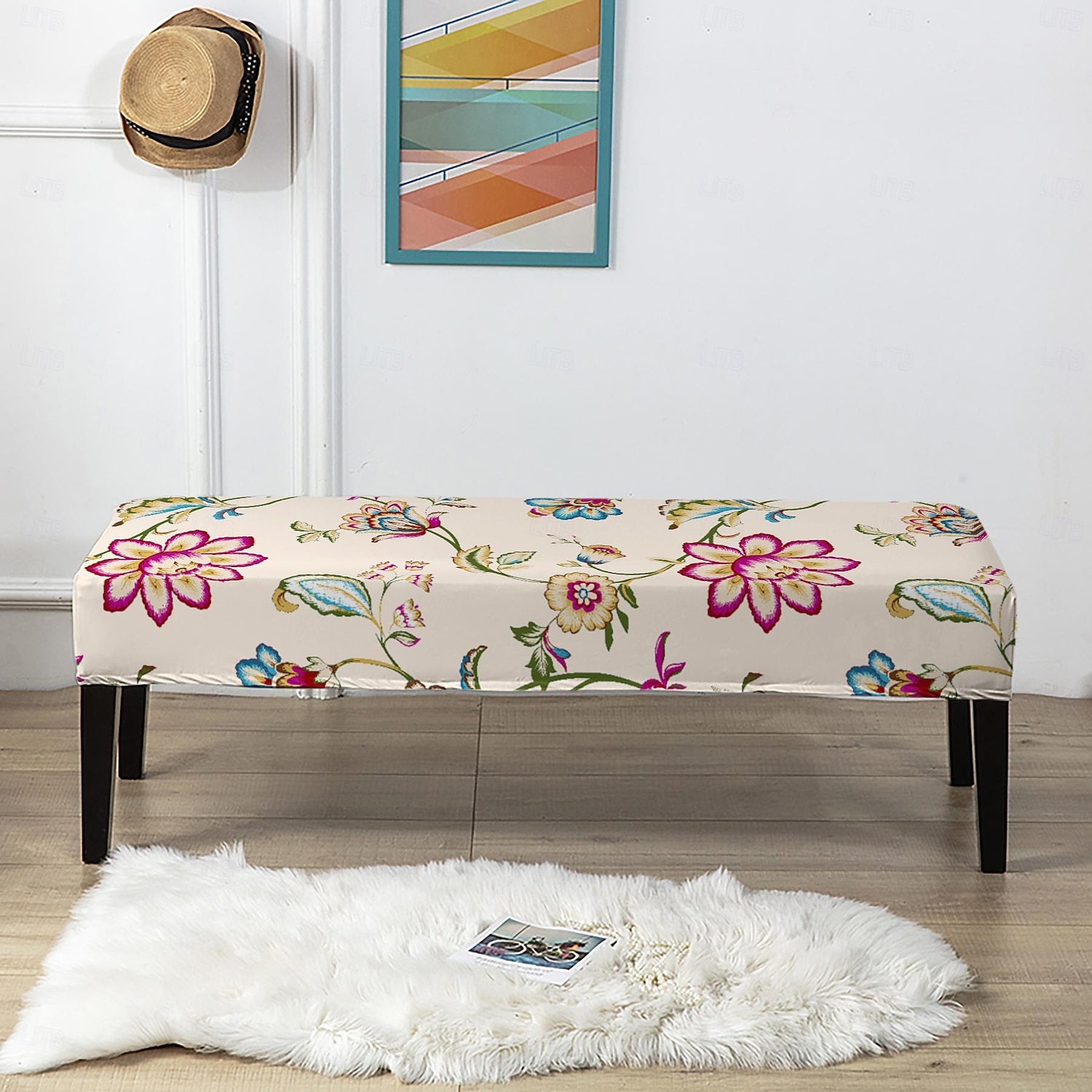 Ensemble de housses de chaise et de banc imprimées adaptées aux chaises de salle à manger comprenant 5 pièces, 4 housses de chaise et 1 housse de banc de 2026 ? $34.99 –P2