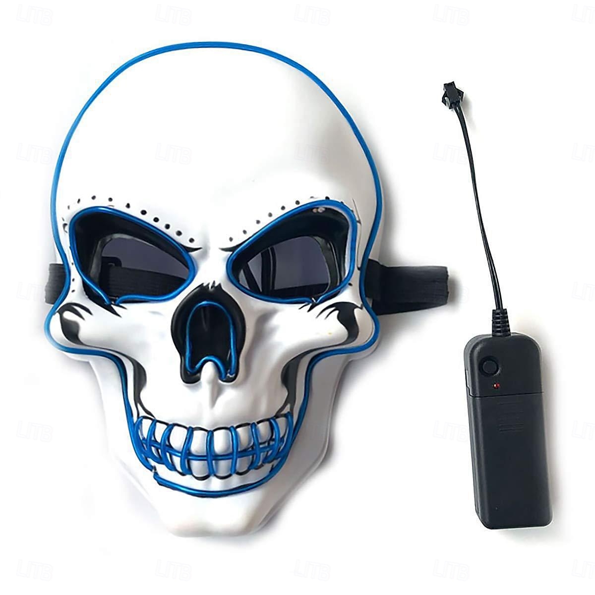 Schelet Craniu Halloween Mască Mască LED Infricosator Strălucitor în Întuneric Aprinde LED-ul Adulți Bărbați Pentru femei Unisex Halloween Carnaval Performanță Petrecere Costume de Halloween ușoare 2025 - $8.49 –P5