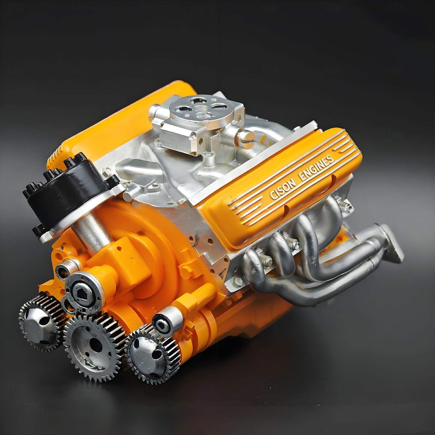 V8-motor hartsprydnad bensin liten blockmotor modellbyggsatser invecklad växeldesign motorfigur skulptur hantverk för skrivbord bokhylla dekoration 2025 - $20.99 –P10