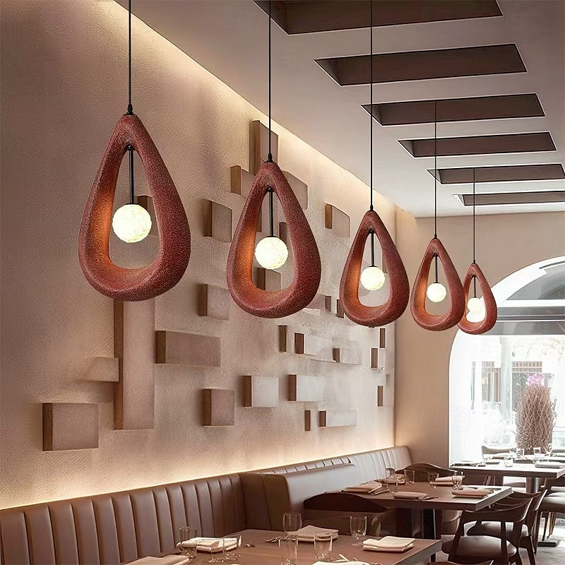 Duże, nowoczesne lampy wiszące, japońskie lampy wiszące w stylu wabi-sabi, żyrandol w kształcie kropli deszczu do jadalni, kuchni, wyspy, korytarza, restauracji, g9 50 cm 2025 - $399.99 –P1