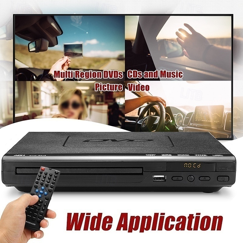 15 Вт 1080p DVD-плеер с несколькими режимами воспроизведения, пульт дистанционного управления, многоугольный просмотр, USB-порт 2025 - $35.99 –P2