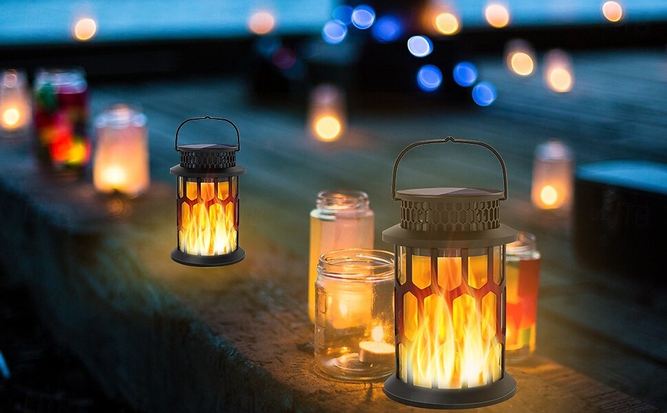 1 stk halloween jul utendørs solcelledrevet vanntett blinkende flamme håndholdt lykt 28 led-stråler gårdsplass hage plen sti anhengslampe hengende lys dekorativ lys landskapslys 2025 - $20.99 –P2