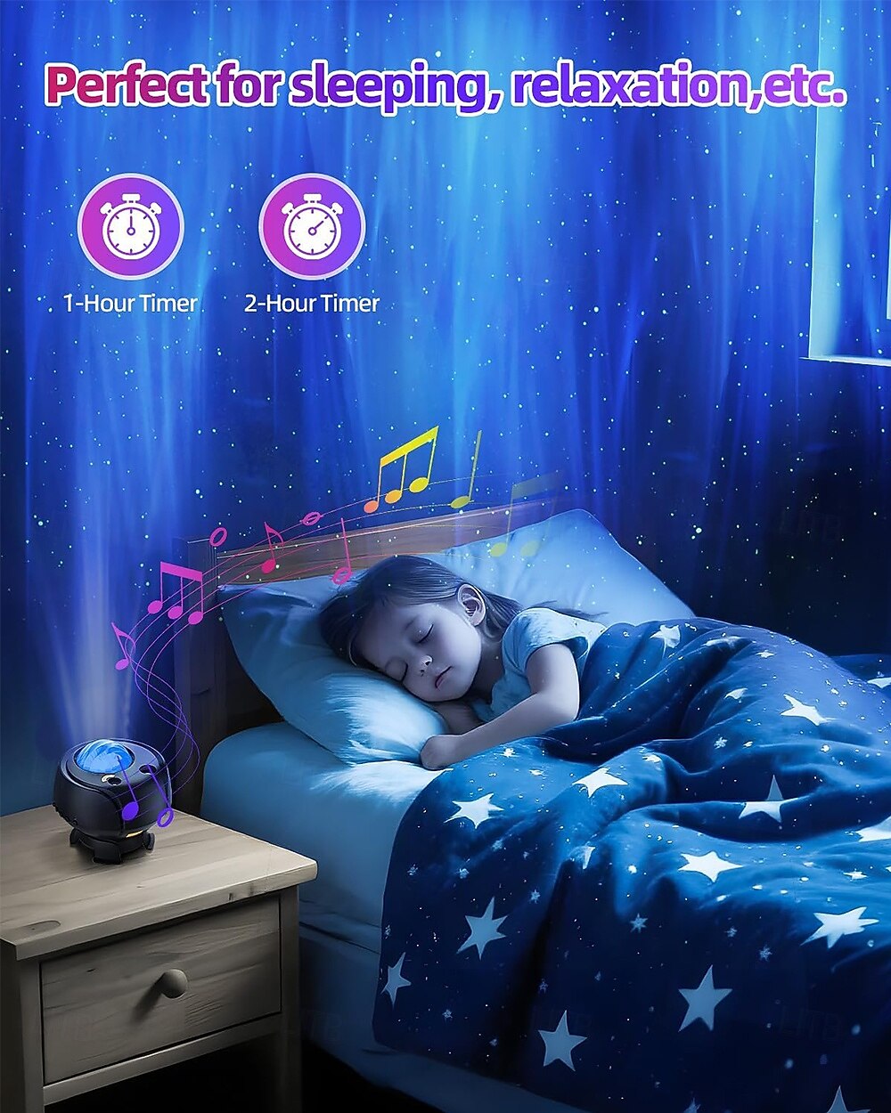 Noorderlichtprojector 15 combinaties Galaxy-projector 60 lichteffecten Sterrenprojector voor de slaapkamer Afstandsbediening Nachtlampje met Bluetooth-luidspreker Timer 2026 - $84.99 –P3