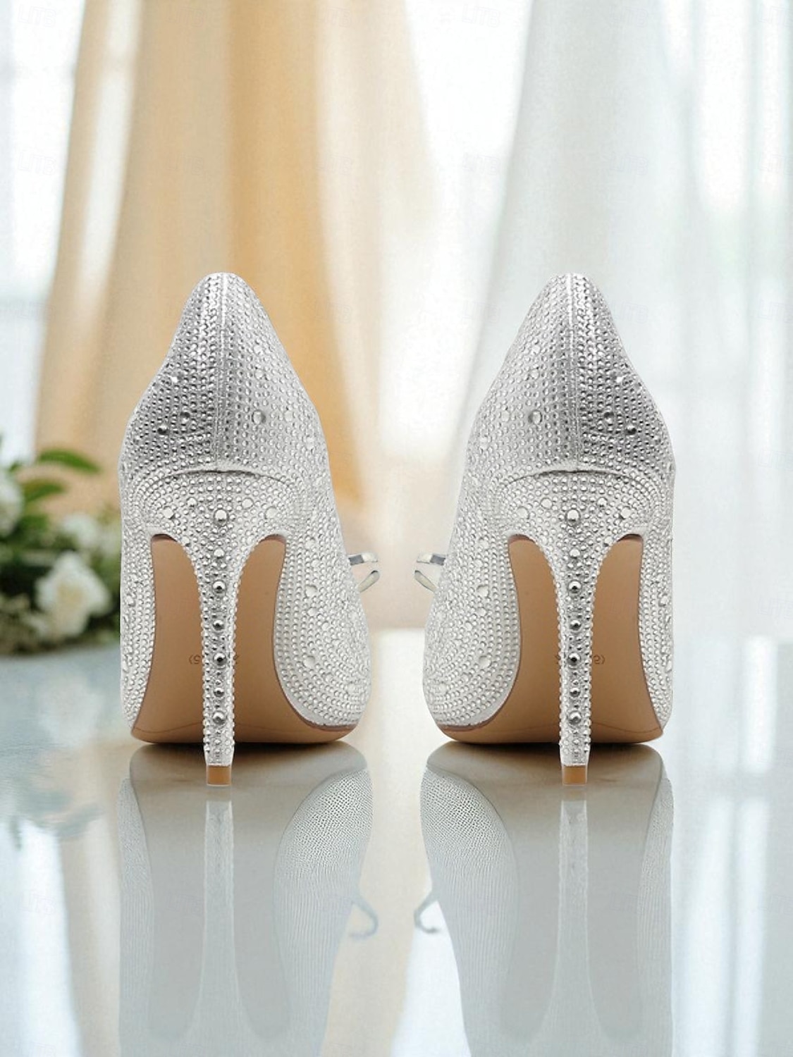 décolleté con tacco alto impreziosite da cristalli dorati da donna - stiletti a punta con strass scintillanti per matrimoni, feste serali e occasioni formali del 2025 a $54.99 –P7