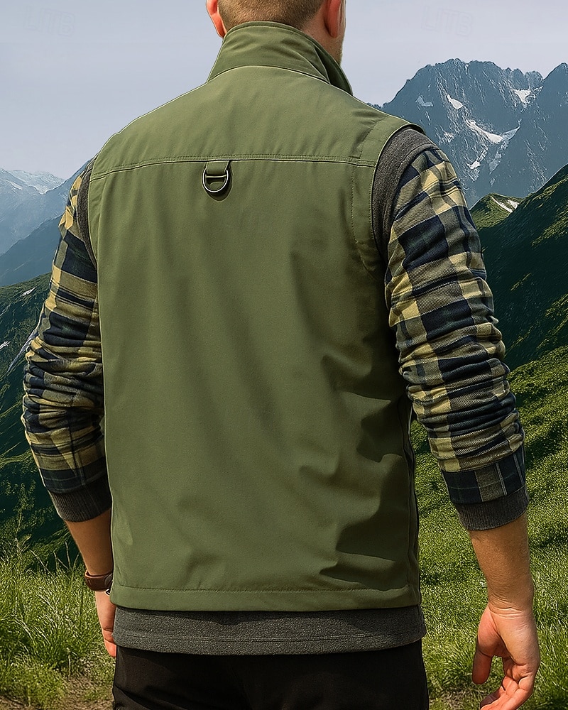 Per uomo Gilet da escursionismo Gilet in pile Senza Maniche Gilet Esterno Calore Termico Inverno Tasche Multiple Nylon Nero Verde militare Cachi Caccia Pesca Arrampicata del 2025 a $41.99 –P2