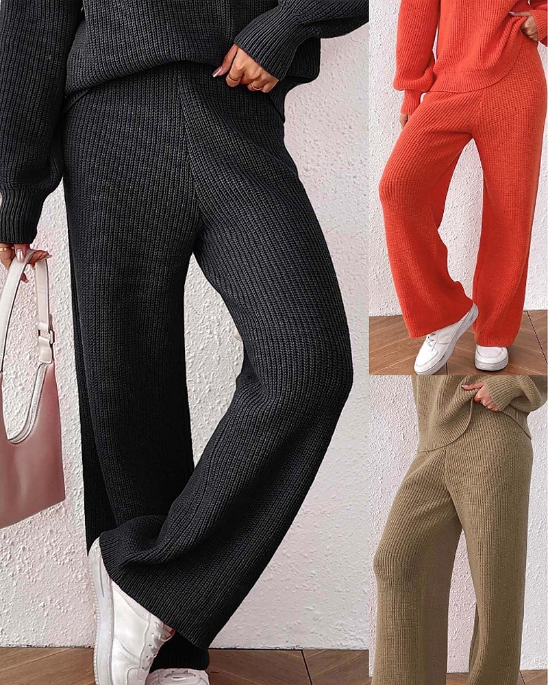 Γυναικεία Πλατύ Πόδι Πλατύ παντελόνι ανάπαυσης Κομψό στυλ street Καθημερινό Πλήρες μήκος Φυσικό Σκέτο Ελαστική μέση Άνετο ΕΞΩΤΕΡΙΚΟΥ ΧΩΡΟΥ Διακοπές Εξόδου Πορτοκαλοκόκκινο Κάμελ Μαύρο Χειμώνας 2025 - $24.99 –P1