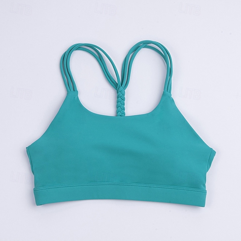 Damskie Biustonosz do jogi Stanik sportowy Bielizna Střední podpora z wyjmowanymi miseczkami Krzyżowe plecy Jednolity/zwykły kolor Sport Odzież sportowa Czarny Biały Bransoletka tenisowa Trening 2026 - $79.99 –P6