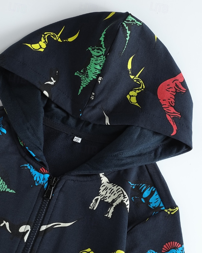 Barn Pojkar hoodie med dragkedja Tecknat Långärmad Dragkedja Höst Grundläggande Bomull Utomhus 2025 - $30.99 –P3