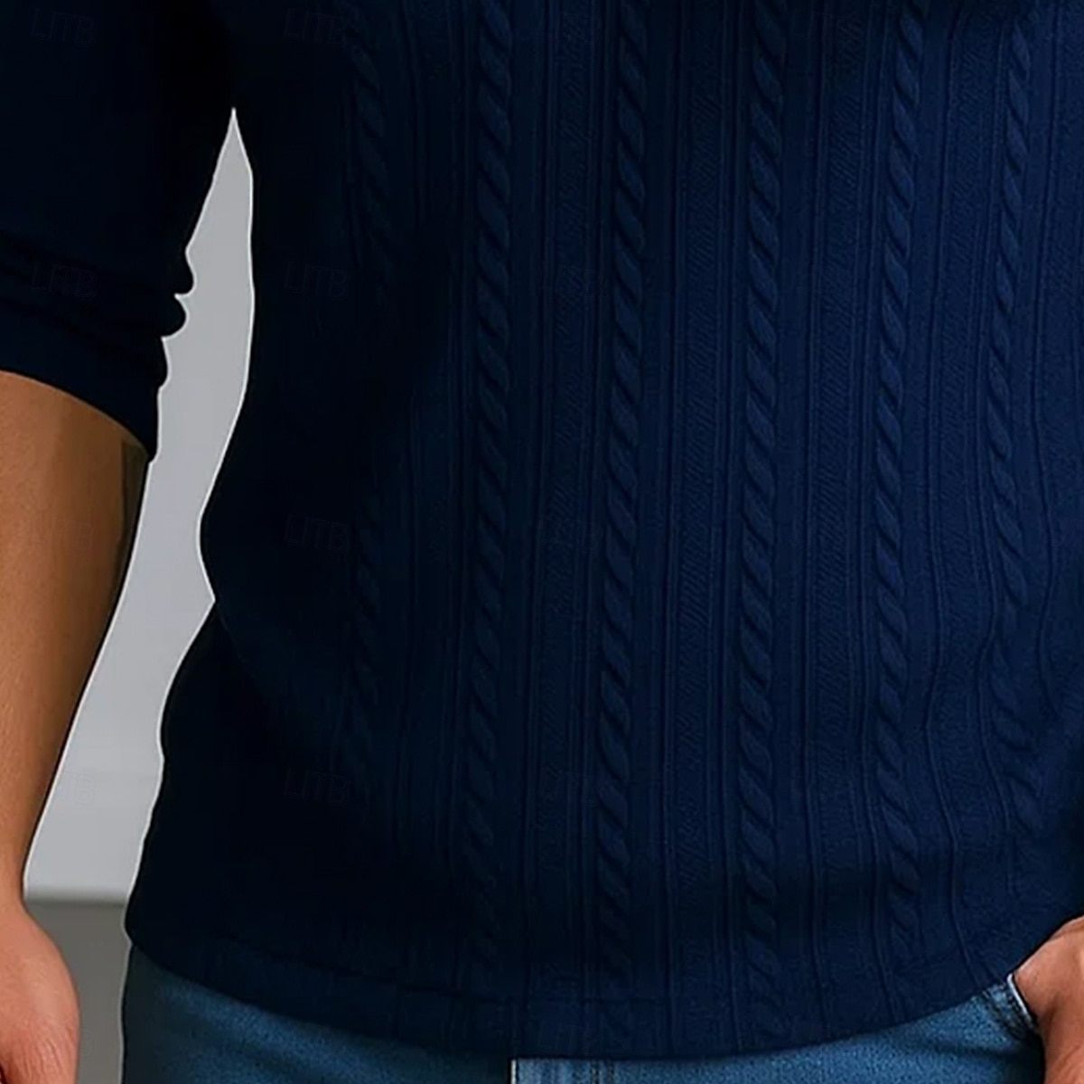 Herren Poloshirts Rippenstrick-Top Geschäft Lässig V Ausschnitt Möwenhalsband Langarm Mode Basic Einfarbig Textur Stricken Herbst Winter Ganzjahres Normale Passform Weiß Burgunderrot Marineblau 2025 - $26.99 –P3