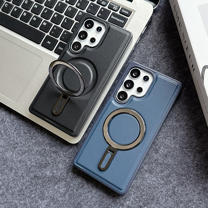 Phone Case For Samsung Galaxy S25 S25 Edge S24 S24 FE S23 Ultra Plus S22 Plus  Ultra Back Cover Magnetic Kickstand Shockproof Retro TPU PU Leather 2025 - $13.99 –P2