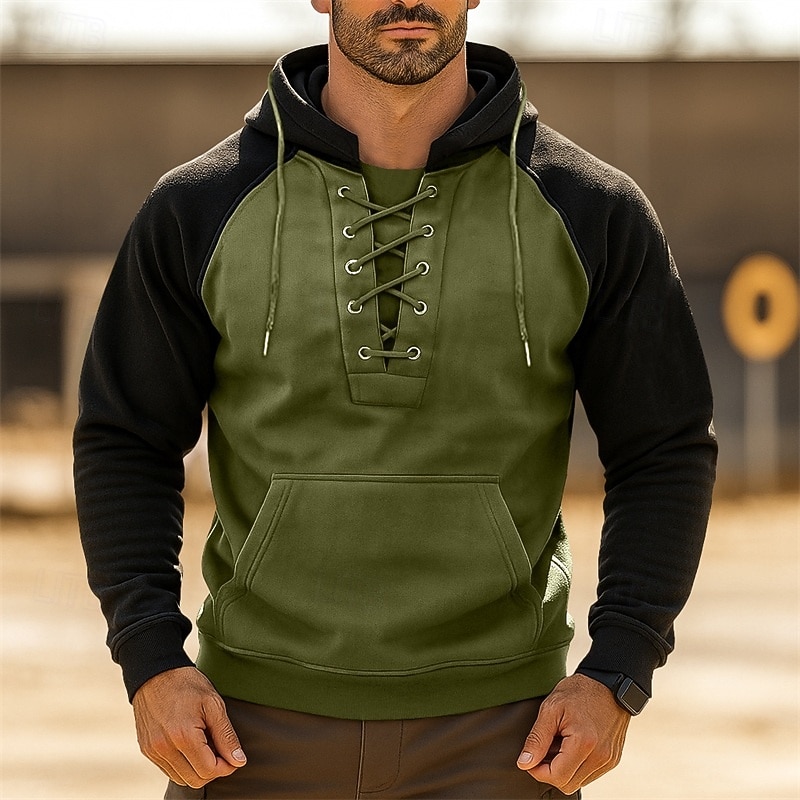 رجالي هوديي هوديي التكتيكية أسود أخضر داكن عنابي أزرق البحرية كاكي مع قبعة سهل رباط سحاب الرياضة & في الخارج فضفاض مناسب للبس اليومي أناقة الشارع كوول ملابس رياضية ربيع & الصيف ملابس هوديس بلوزات 2025 - $23.99 –P6