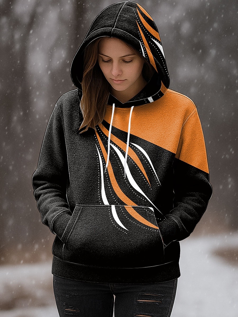 Damen Kapuzenpullover Grafik Geometrisch Abstrakt Lässig Langarm Mit Kapuze Normale Oberteile Party-Abendmode Straße Alltagskleidung Rote Blau Purpur Orange Grün Frühling Herbst Winter 2025 - $27.99 –P5