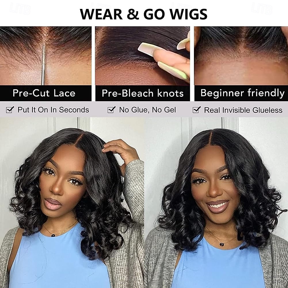 Wear and Go Glueless Wigs Pre Plucked Body Wave Wig Human Hair for Black Women Body Wave Lace Front Wigs Upgraded No Glue Needed Pre Cut 4x4 Lace Closure for Beginners 2025 - $126.99 –P4
