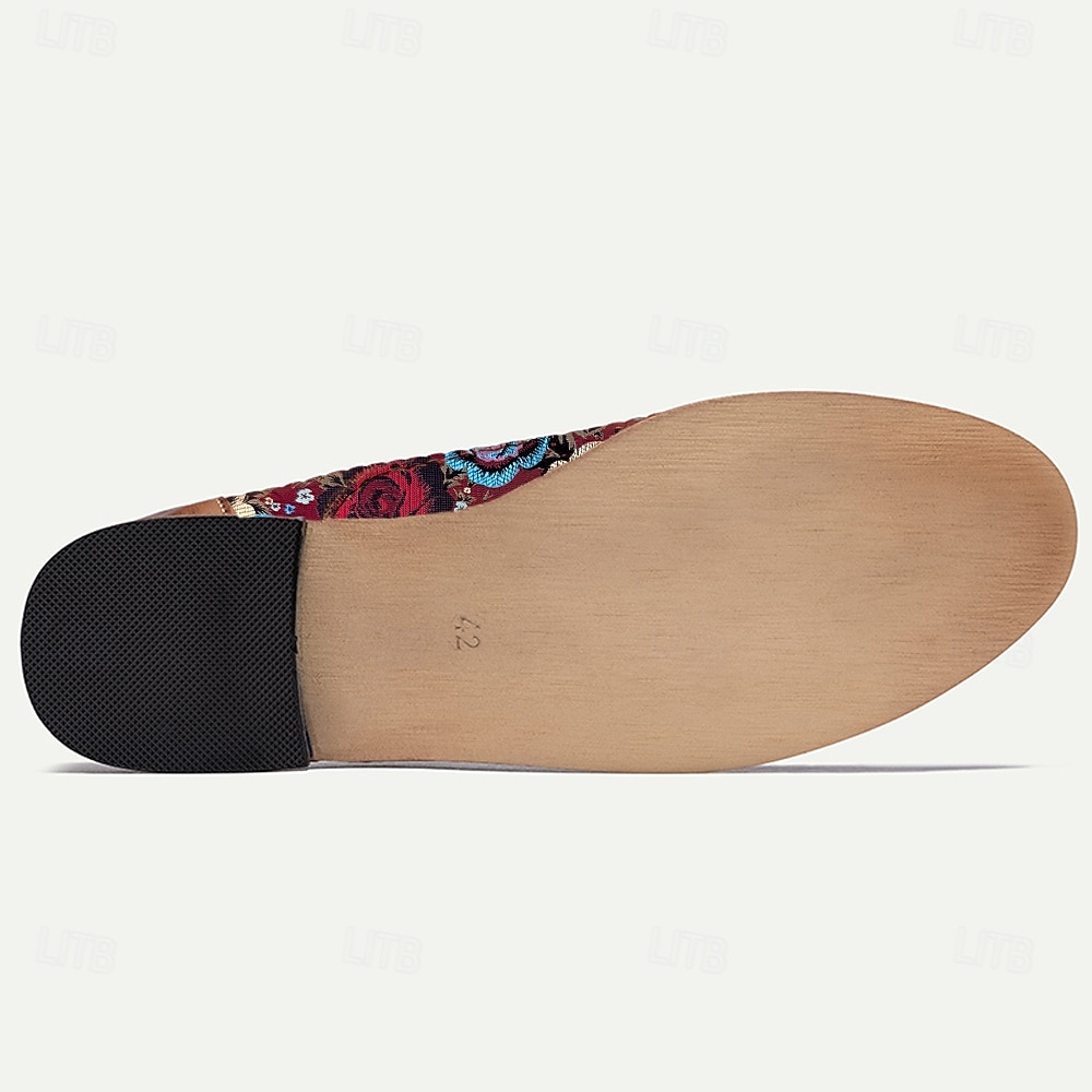 Botas masculinas de tecido jacquard marrom com cadarço e estampa floral de rosas, sapatos sociais vintage elegantes para festas, casamentos e eventos gatsby de 2025 por $46.99 –P6