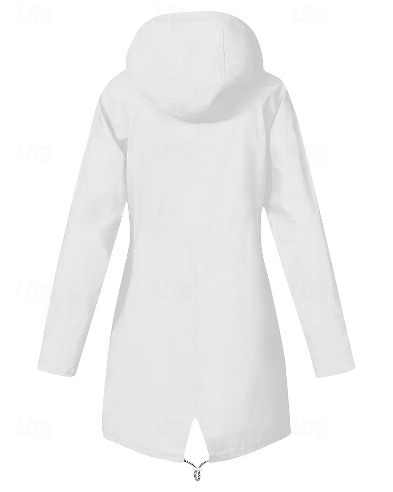 Mulheres Casaco com capuz Manter Quente Confortável Zíper Bolsos Moda Tecido Para Noite Casual / Diário Zíper Longo Com Capuz Normal Manga Longa agasalhos Branco Amarelo Vermelho Outono Inverno de 2025 por $33.99 –P6