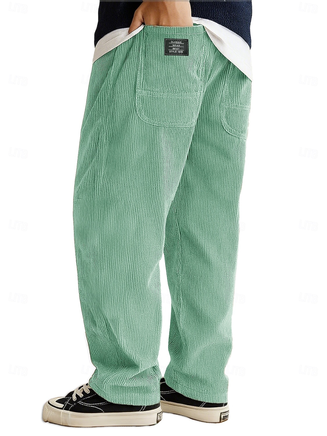 Homens Calças Esportivas Calças de Veludo Calças Calças largas Cintura elástica Perna reta Tecido Pavio Humido Respirável Comprimento total Ao ar livre Casual Diário Moda Roupa de rua Preto Branco de 2026 por $28.99 –P1