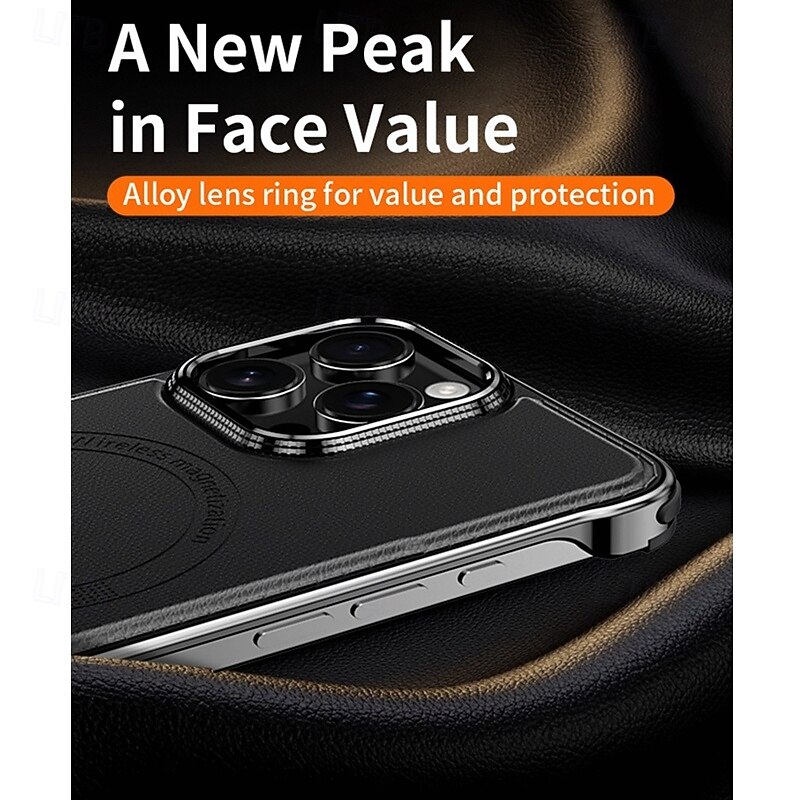 телефон Кейс для Назначение iPhone 17 Pro Max 17 Air 16 Pro Max Plus 15 Pro Max Plus Кейс на заднюю панель Поддержка беспроводной зарядки Защита от удара Ретро ТПУ Кожа PU 2025 - $22.99 –P9