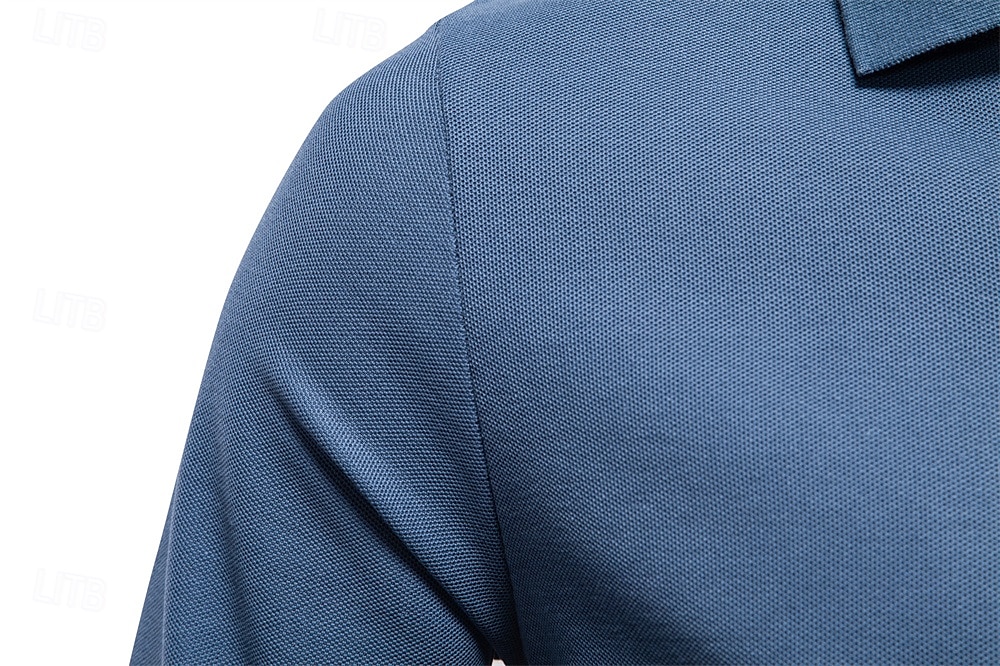 Herre Polo Arbeid Virksomhet Aftæpning Langermet Fritid Bekvem عادي Broderi Fargeblokk Alle årstider Normal Svart Hvit Mørk Marineblå Militærgrønn Lyseblå Polo 2026 - $21.99 –P5