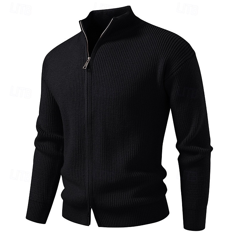 Herren Pullover Kleid Pullover Strickjacke Reißverschluss-Pullover Strickpullover Gerippt Stricken Normale Oberteile Gestrickt Gerippt Einfach Stehkragen Mode Schals Lässig Alltagskleidung Bekleidung 2025 - $37.99 –P4
