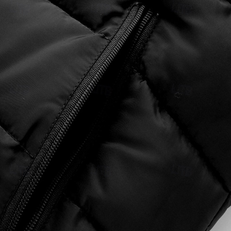 Herr Pufferväst Väst Gilet Semester Dagligen Datum Mode Ledigt Vinter Ficka Polyester Håller värmen Bekväm Ensfärgat Dragkedja Huva Normal Svart Rubinrött Orange Mörkblå Väst 2025 - $26.99 –P8