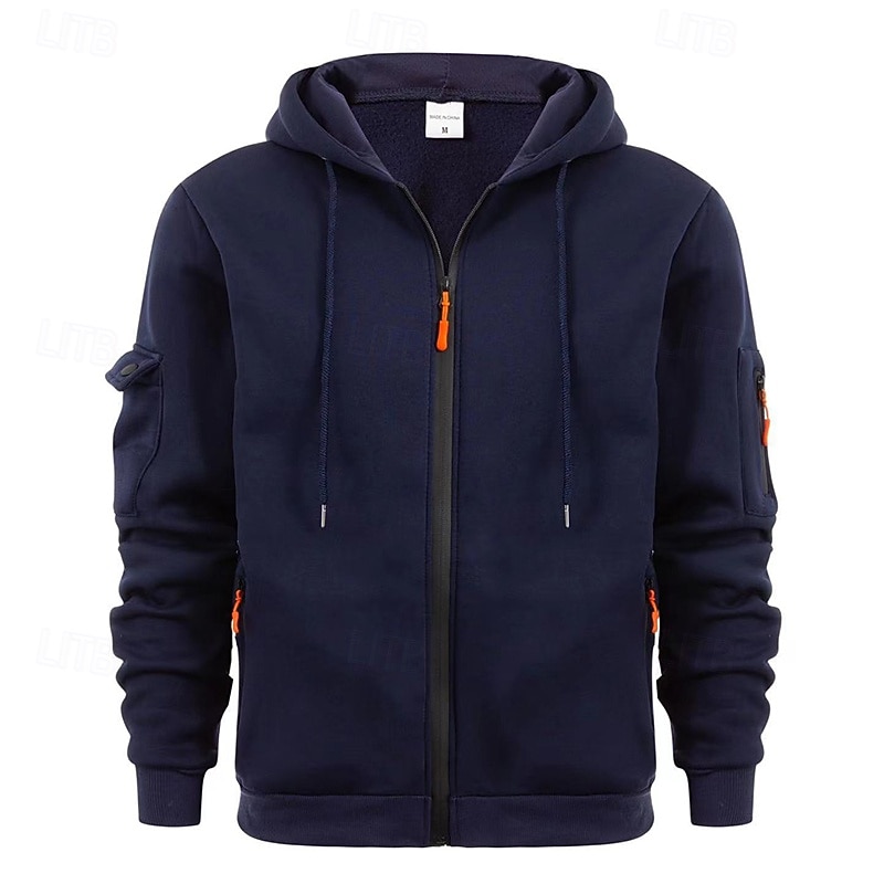 Per uomo Felpa con cappuccio Felpa con cappuccio a zip intera Felpa con cappuccio in pile Felpa con cappuccio tattica Nero Blu marino Cachi Grigio chiaro Grigio scuro Con Cappuccio Semplice Cerniera del 2025 a $23.99 –P4