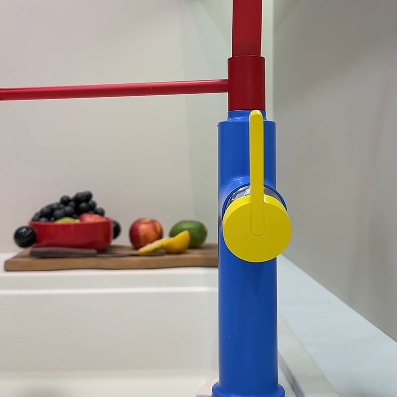 Robinet de cuisine - Poignée unique à un trou Électroplaqué / Finitions peintes Extractible / Rétractable / Bec Standard / Arc haut / haut Ensemble central Moderne Contemporain Kitchen Taps de 2025 ? $145.99 –P9