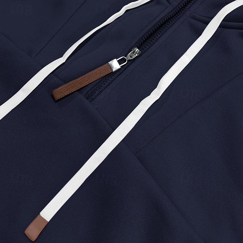 Homens Moletom Moletom com capuz Moletom de lã Adamascado Preto Branco Vinho Azul Marinha Com Capuz Tecido Patchwork Desportos e Ar livre Casual Diário Roupa de rua Legal Roupa de Esporte Inverno de 2025 por $23.99 –P9